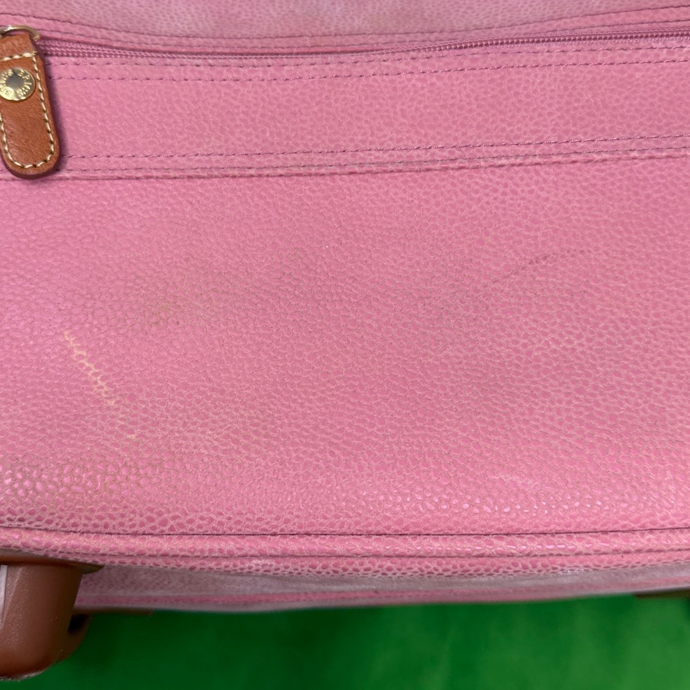 Bric's Pink Pebbled Suede Rolling Luggage Bag - Picture 4 of 15